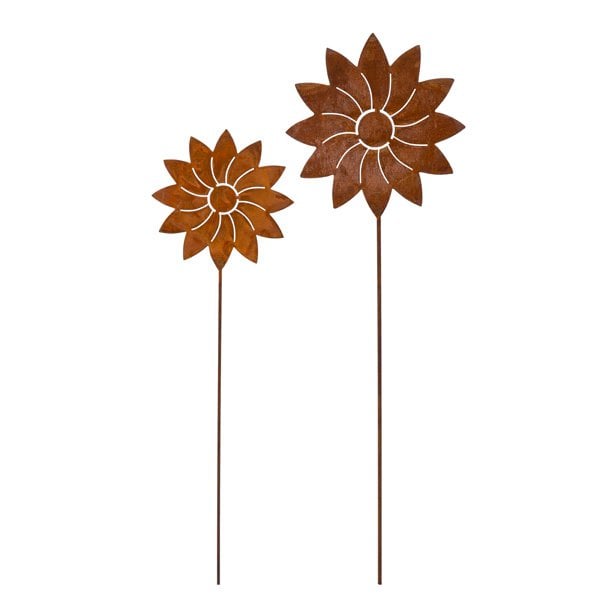 metal decorative flower | on bar | Flowers on garden stakes