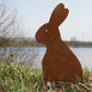 Garden decoration figure rabbit Hoppel on base plate | Easter decoration vintage