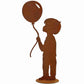 pojke med ballong | Patina trädgård dekoration figur