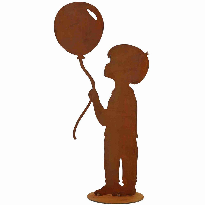 boy with balloon | Patina garden decoration figure