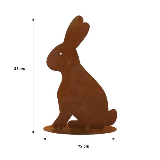 Garden decoration figure rabbit Hoppel on base plate | Easter decoration vintage