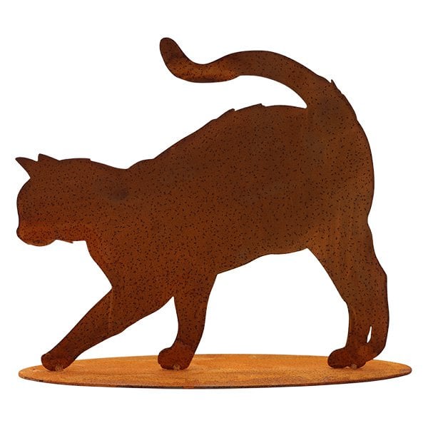 Cat "Elly" | on base plate | Patina metal decoration figure