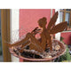 rust metal fairy sitting | 25cm x 25cm | Vintage decorative figure in patina
