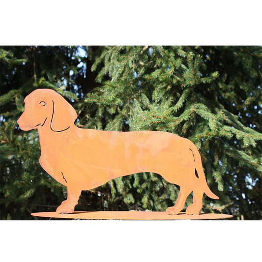 dog | Patina Dachshund Waldi | Animal figure made of rusty metal