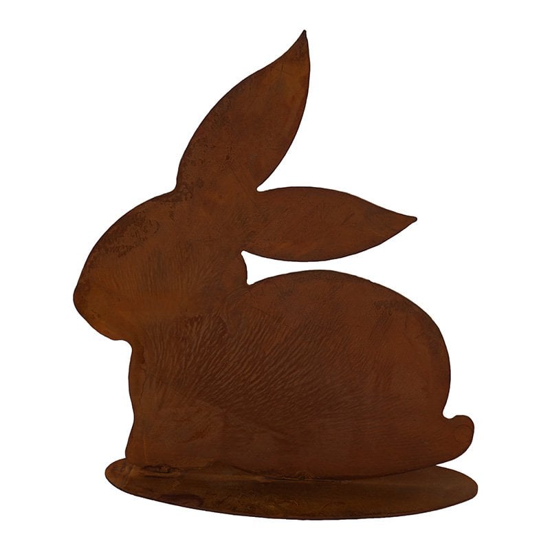 Easter rust decoration rabbit sitting | Easter decoration for outside and inside